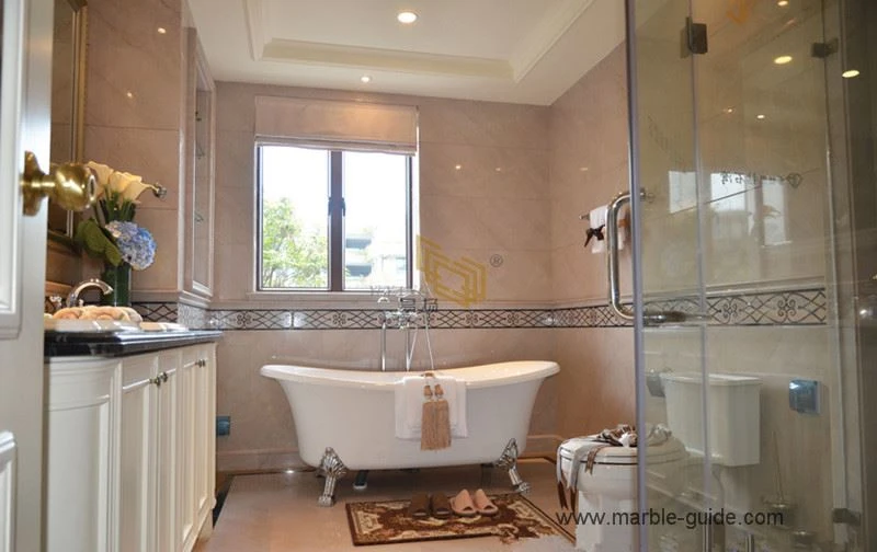 Angel Beige Marble Bathroom Floor