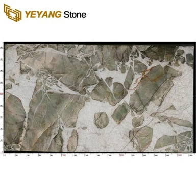 سنگ مرمر سبز نایت با اسلب سنگ طبیعی لوکس رگ سفید