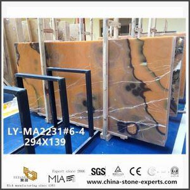 عقیق زرد جذاب سنگ جید برای آشپزخانه و وان حمام دکوراسیون