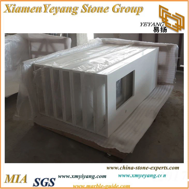 Pure White Quartz Kitchen Counterotps And Vanity Tops