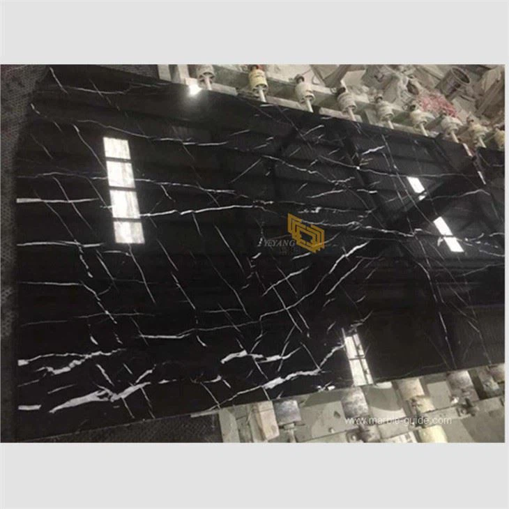 3cm Black Nero Marquina Marble Slabs Wholesale